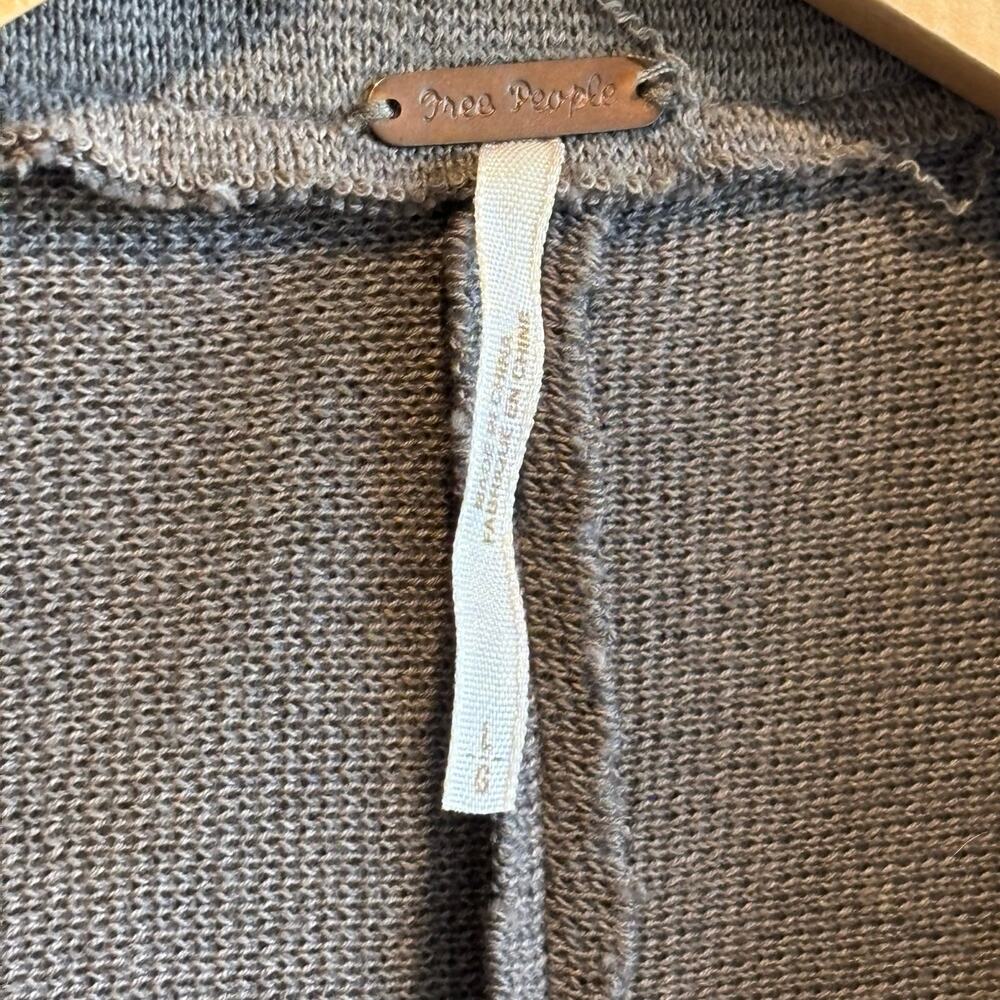Free People Double Breasted Distressed Sweater Blazer - size Large - Picture 4 of 7